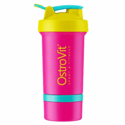 shaker ostrovit fucsia 450 ml con porta suplemento